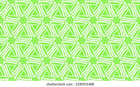 Vector illustration. For your business, presentation, fashion print. Pattern with abstract illusion triangles. Light green color