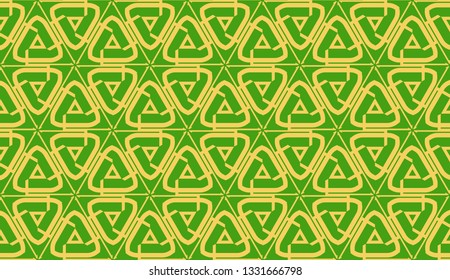 Vector illustration. For your business, presentation, fashion print. Pattern with abstract illusion triangles. Light green color