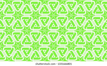 Vector illustration. For your business, presentation, fashion print. Pattern with abstract illusion triangles. Light green color