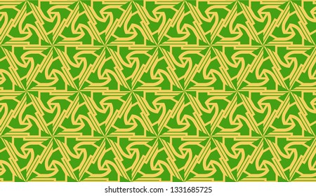 Vector illustration. For your business, presentation, fashion print. Pattern with abstract illusion triangles. Light green color