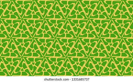Vector illustration. For your business, presentation, fashion print. Pattern with abstract illusion triangles. Light green color