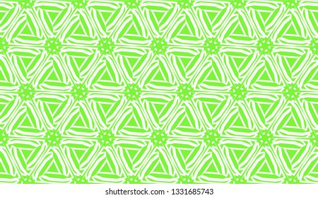 Vector illustration. For your business, presentation, fashion print. Pattern with abstract illusion triangles. Light green color