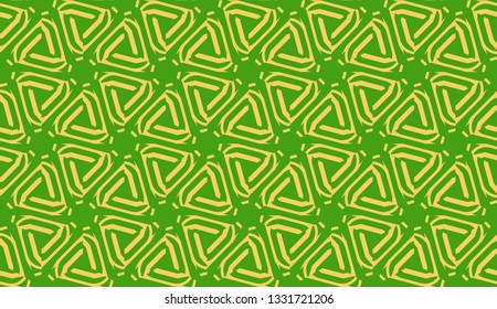 Vector illustration. For your business, presentation, fashion print. Pattern with abstract illusion triangles. Light green color