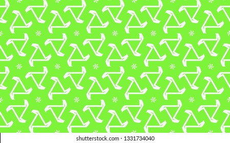 Vector illustration. For your business, presentation, fashion print. Pattern with abstract illusion triangles. Light green color