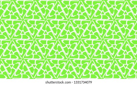 Vector illustration. For your business, presentation, fashion print. Pattern with abstract illusion triangles. Light green color