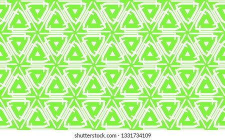 Vector illustration. For your business, presentation, fashion print. Pattern with abstract illusion triangles. Light green color