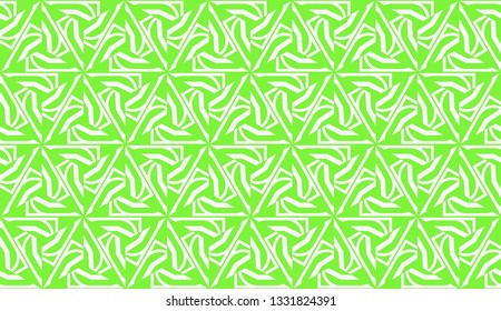 Vector illustration. For your business, presentation, fashion print. Pattern with abstract illusion triangles. Light green color