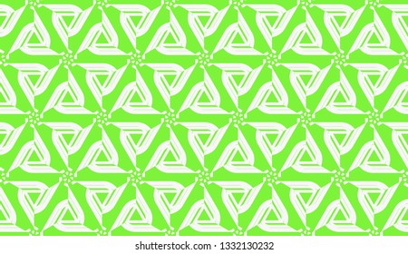 Vector illustration. For your business, presentation, fashion print. Pattern with abstract illusion triangles. Light green color