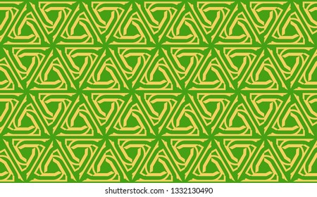 Vector illustration. For your business, presentation, fashion print. Pattern with abstract illusion triangles. Light green color