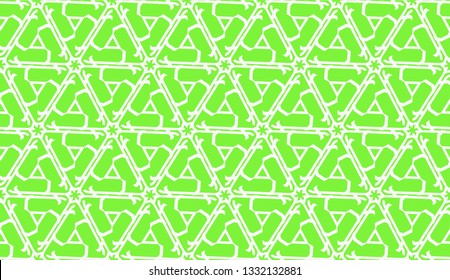 Vector illustration. For your business, presentation, fashion print. Pattern with abstract illusion triangles. Light green color