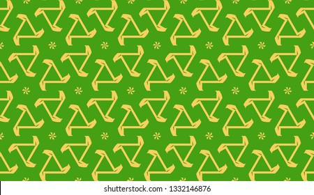 Vector illustration. For your business, presentation, fashion print. Pattern with abstract illusion triangles. Light green color