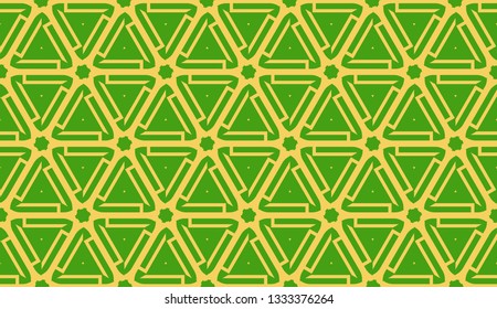 Vector illustration. For your business, presentation, fashion print. Pattern with abstract illusion triangles. Light green color