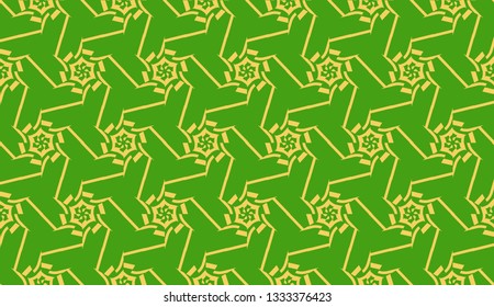 Vector illustration. For your business, presentation, fashion print. Pattern with abstract illusion triangles. Light green color