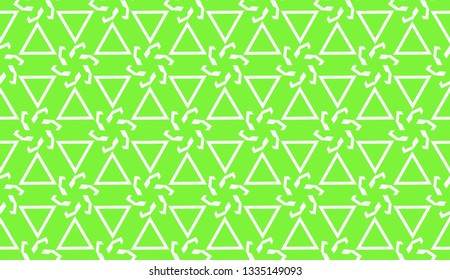 Vector illustration. For your business, presentation, fashion print. Pattern with abstract illusion triangles. Light green color