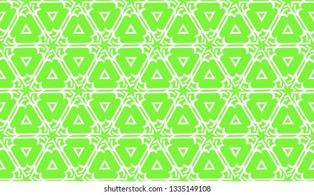 Vector illustration. For your business, presentation, fashion print. Pattern with abstract illusion triangles. Light green color