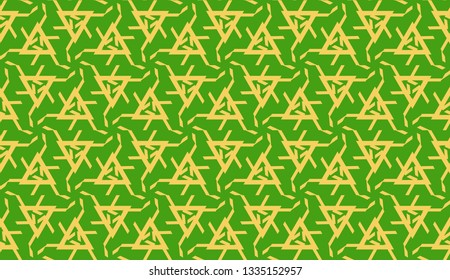 Vector illustration. For your business, presentation, fashion print. Pattern with abstract illusion triangles. Light green color