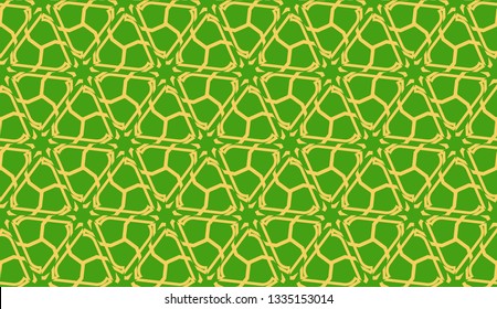Vector illustration. For your business, presentation, fashion print. Pattern with abstract illusion triangles. Light green color