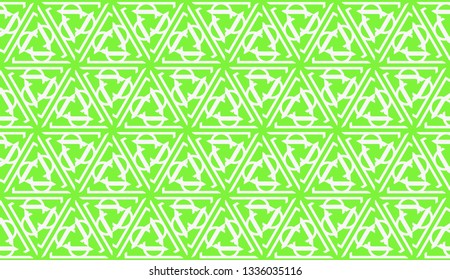 Vector illustration. For your business, presentation, fashion print. Pattern with abstract illusion triangles. Light green color