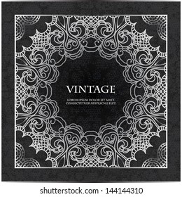 Vector illustration for your business presentations. EPS10. Elegant Indian ornamentation on a dark background. Stylish design. Can be used as a greeting card or wedding invitation