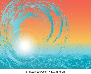 Vector illustration for your business presentations.Blue wave.