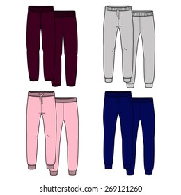 Vector illustration for your design. Color trousers.Girl