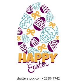 Vector illustration for your design. Egg and ribbon. Happy Easter