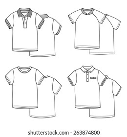 Vector illustration for your design. Outline t-shirts