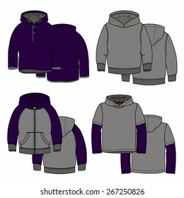 Vector illustration for your design. Purple hoodies