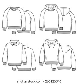 Vector illustration for your design. White hoodies