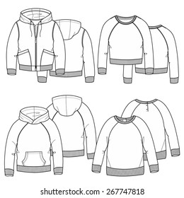 Vector illustration for your design. White hoodies. Girl