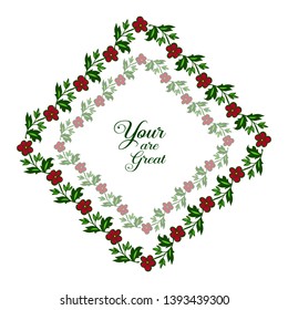 Vector illustration your are great for various crowd of red bouqet frames hand drawn
