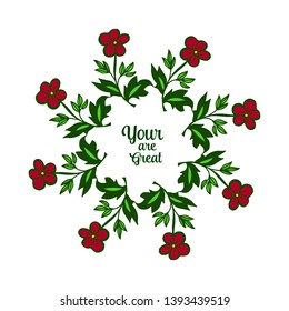 Vector illustration your are great for various crowd of red bouqet frames hand drawn