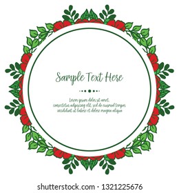Vector illustration your sample text here with decorative frame flower green leaves hand drawn
