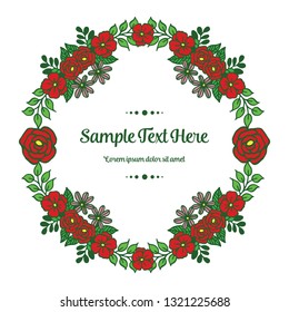 Vector illustration your sample text here with decorative frame flower green leaves hand drawn