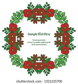 Vector illustration your sample text here with decorative frame flower green leaves hand drawn