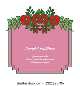 Vector illustration your sample text here with beautiful flower frame hand drawn