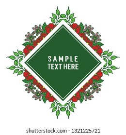 Vector illustration your sample text here with beautiful flower frame hand drawn