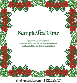 Vector illustration your sample text here with beautiful flower frame hand drawn