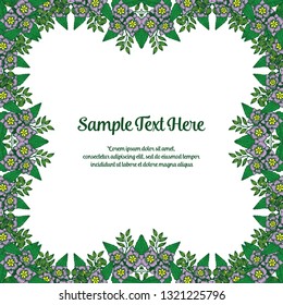 Vector illustration your sample text here with frame flower white backdrop hand drawn