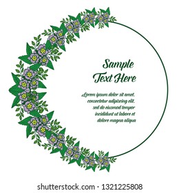 Vector illustration your sample text here with frame flower white backdrop hand drawn