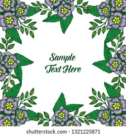 Vector illustration your sample text here with flower style frame hand drawn