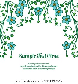 Vector illustration your sample text here with frame flower green hand drawn