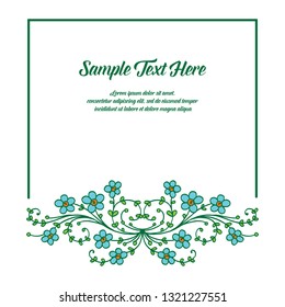 Vector illustration your sample text here with frame flower green hand drawn