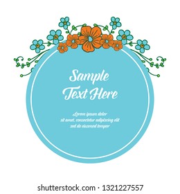 Vector illustration your sample text here with frame flower green hand drawn