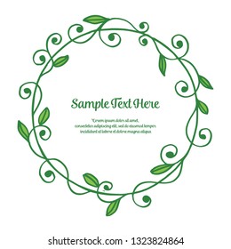 Vector illustration your sample text here with frame flower white backdrop hand drawn