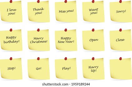 Vector Illustration for your Website or Projet, Post-it blank paper