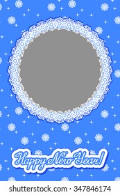 Vector illustration for yours photo. Frame on snowflakes background