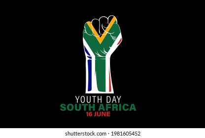 Ilustración vectorial del Día de la Juventud sudafricana, 16 de junio. logo Youth day sudáfrica. EPS10