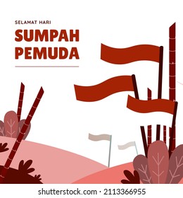 Vector Illustration For Youth Pledge Day. Translate : Hari Sumpah Pemuda