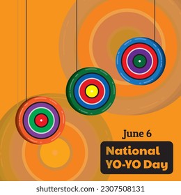 Vector illustration of a yo-yo image with colorful paint to celebrate National Yo-Yo Day